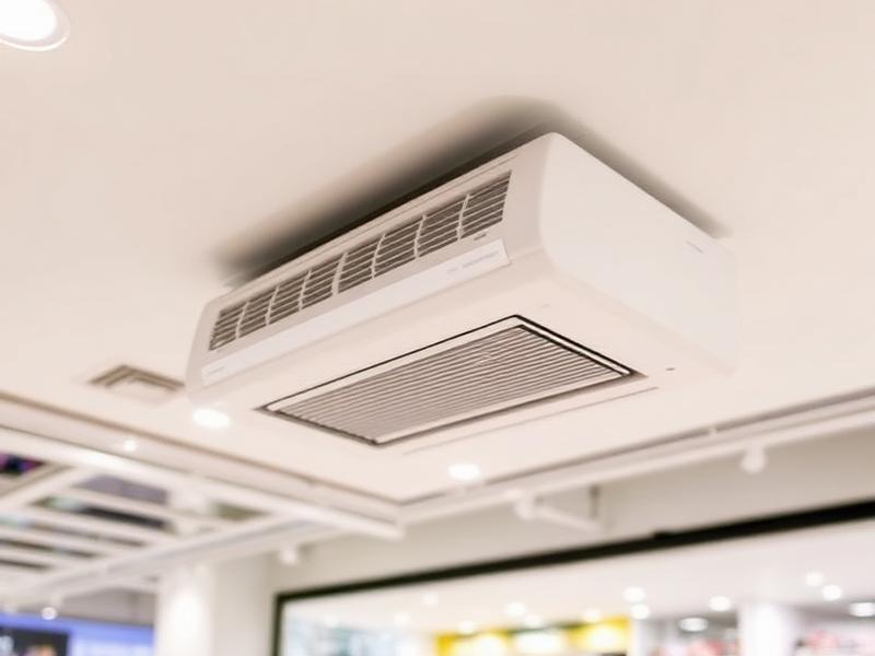 Ar-condicionado cassete instalado em loja